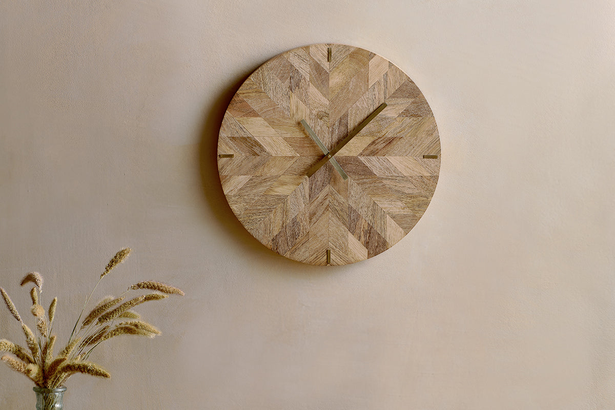 Nkuku Enugu Mango Wood Clock Natural