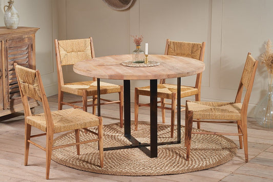 Nkuku Fia Mango Wood Round Dining Table