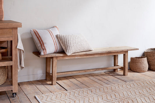 Nkuku Fioni Reclaimed Wood Bench Natural