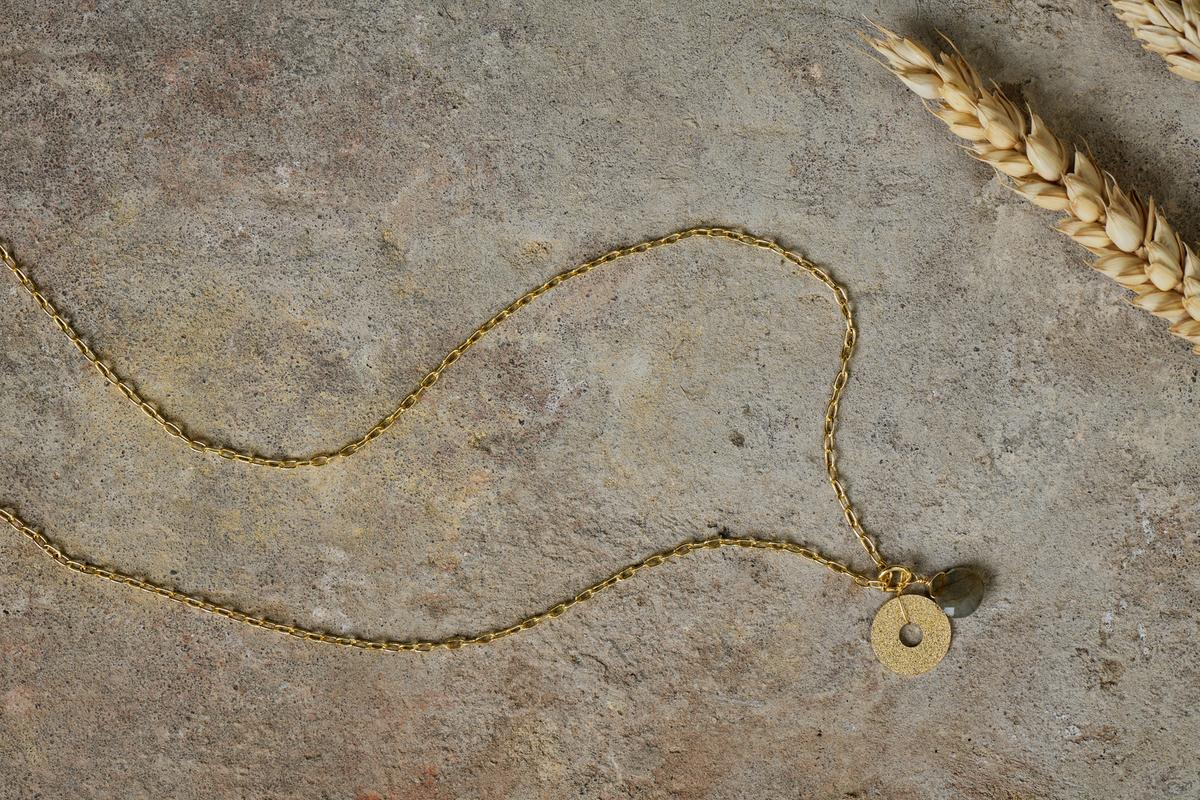 Nkuku Hiral Labradorite Necklace Gold