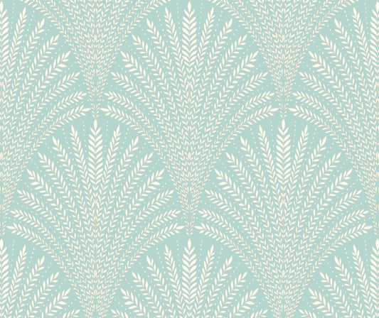 Hoopla Walls Leaf Fan Duck Egg Blue