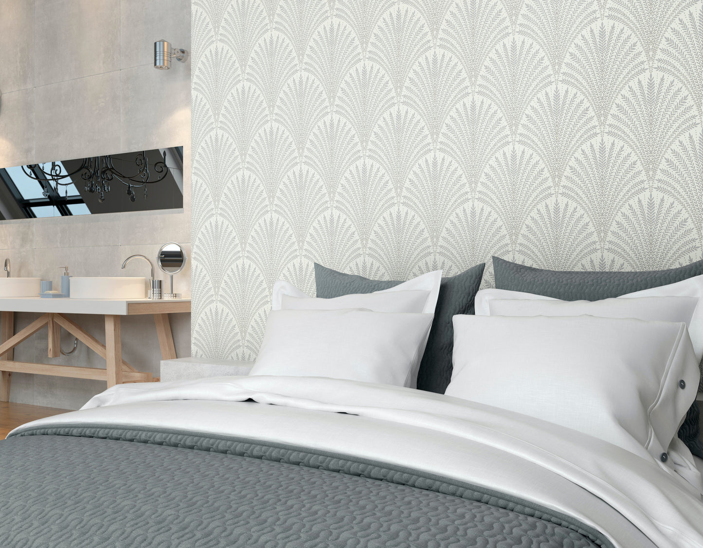 Hoopla Walls Leaf Fan Grey