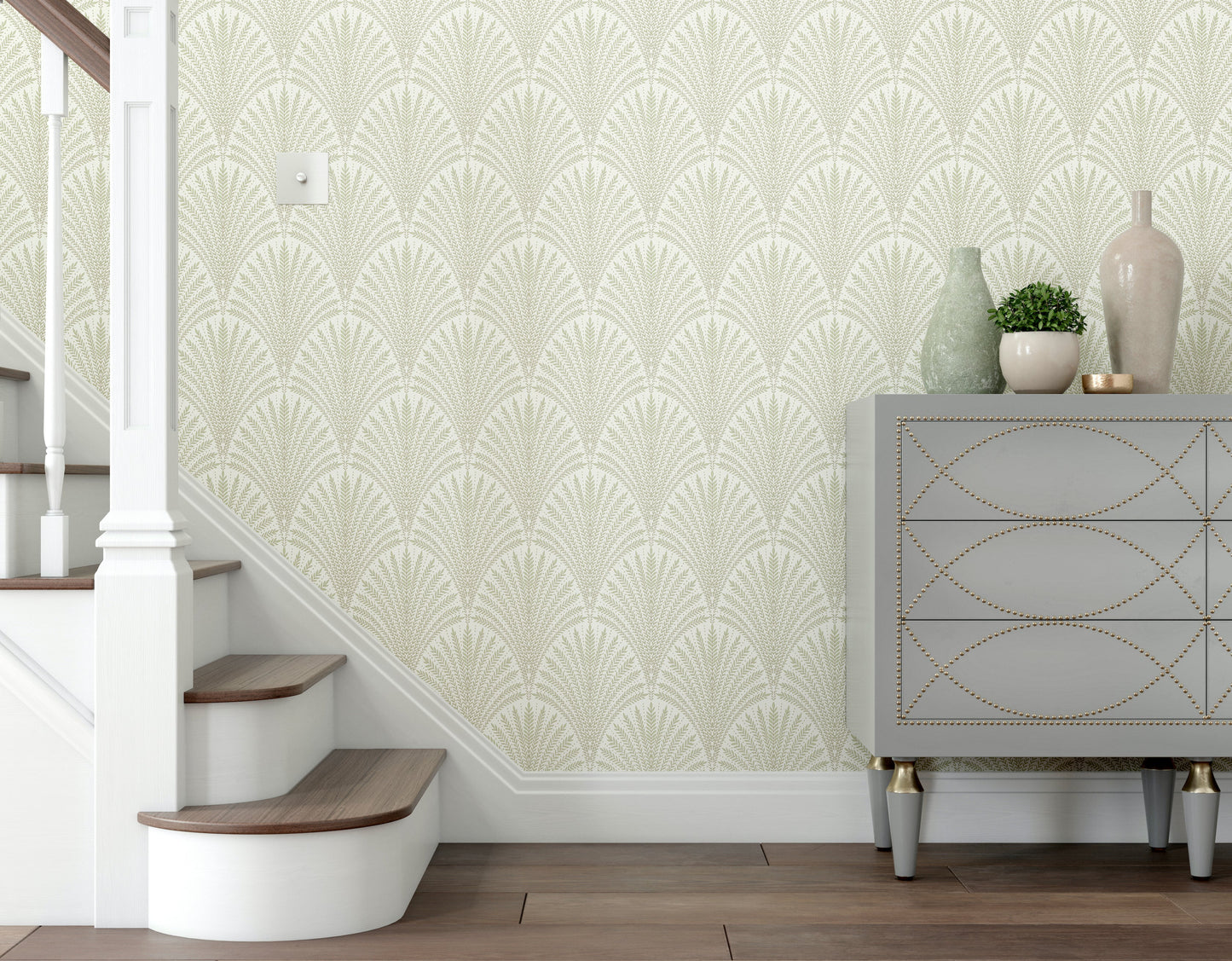 Hoopla Walls Leaf Fan Sage Green