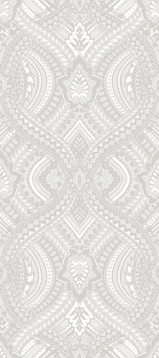 Hoopla Walls Ogee Damask Grey