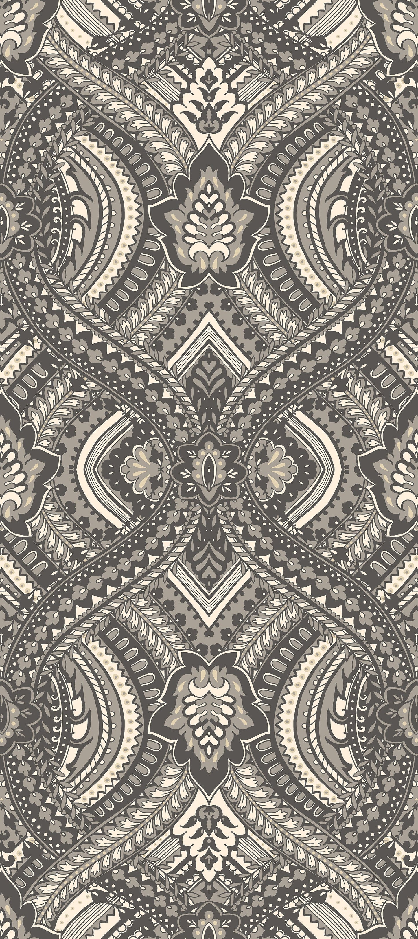 Hoopla Walls Ogee Damask Black