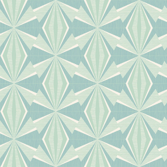 Hoopla Walls Sunray Diamond Teal Blue