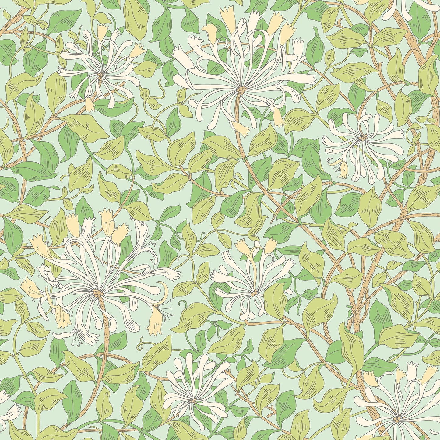 Hoopla Walls Honeysuckle Leaf Trail Duckegg Blue
