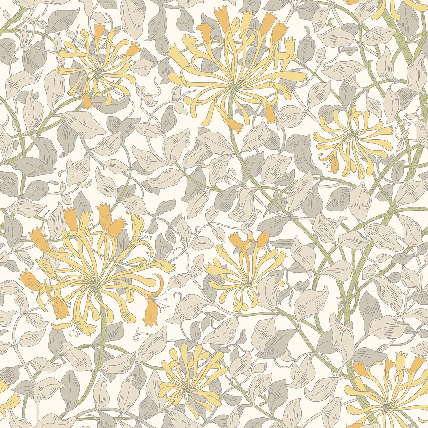 Hoopla Walls Honeysuckle Leaf Trail Warm Grey