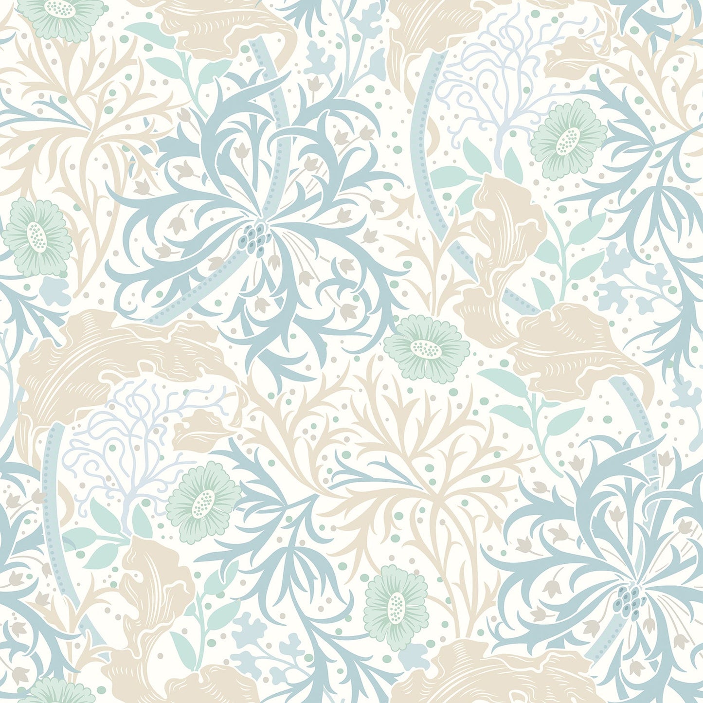 Hoopla Walls Seaweed Garden Soft Blue