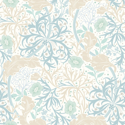 Hoopla Walls Seaweed Garden Soft Blue