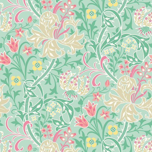 Hoopla Walls Lily Ogee Mint Green