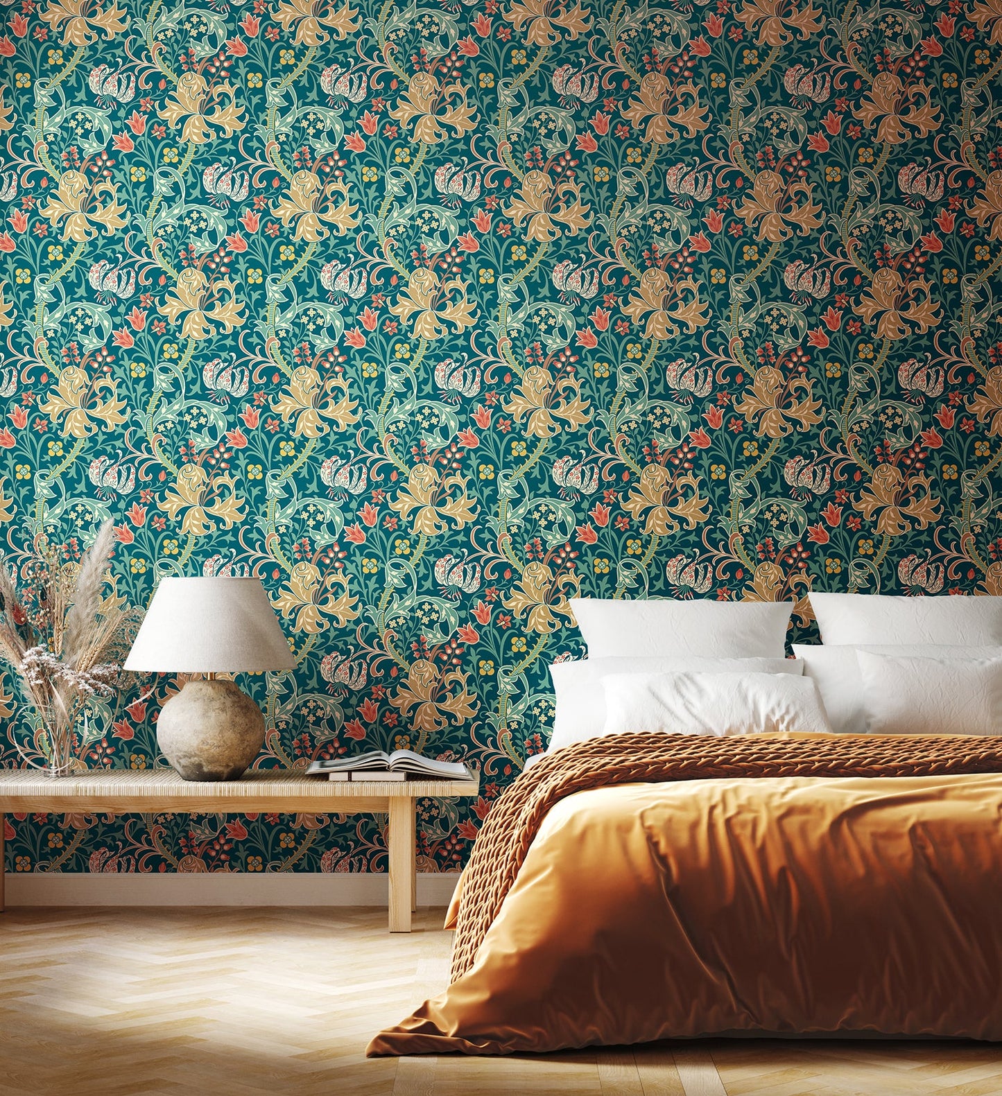 Hoopla Walls Lily Ogee Teal