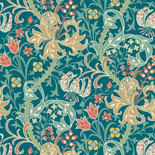 Hoopla Walls Lily Ogee Teal