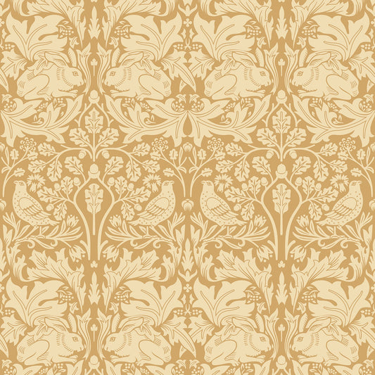 Hoopla Walls Forest Rabbit Yellow Ochre