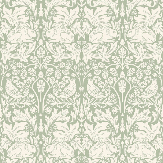Hoopla Walls Forest Rabbit Sage Green