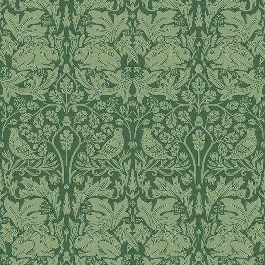 Hoopla Walls Forest Rabbit Forest Green