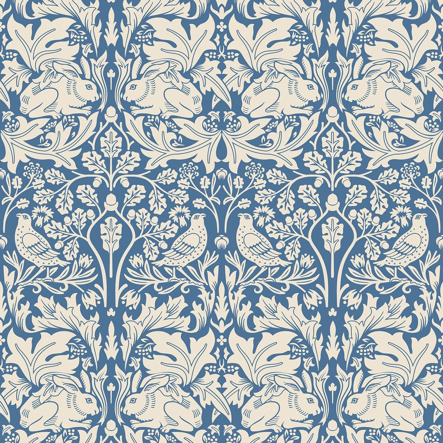 Hoopla Walls Forest Rabbit Navy Blue