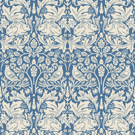 Hoopla Walls Forest Rabbit Navy Blue