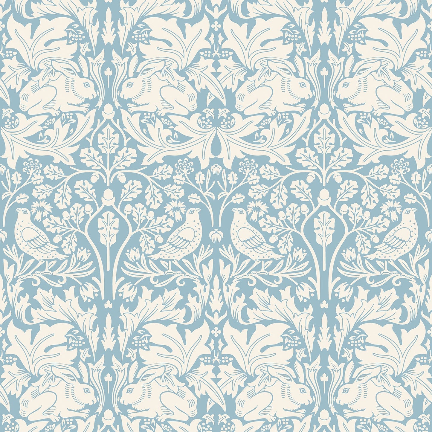 Hoopla Walls Forest Rabbit Blue