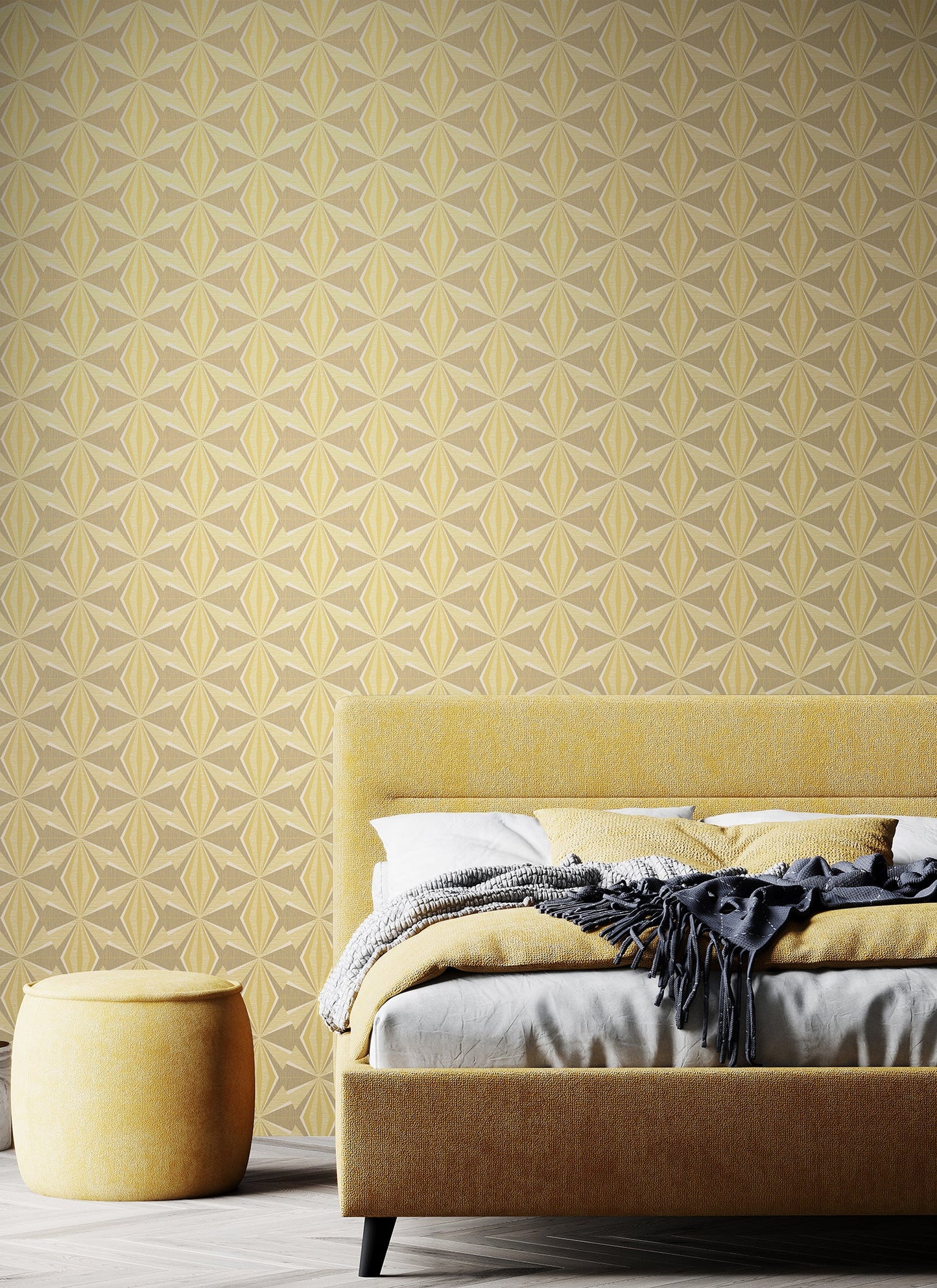 Hoopla Walls Sunray Diamond Grey Yellow