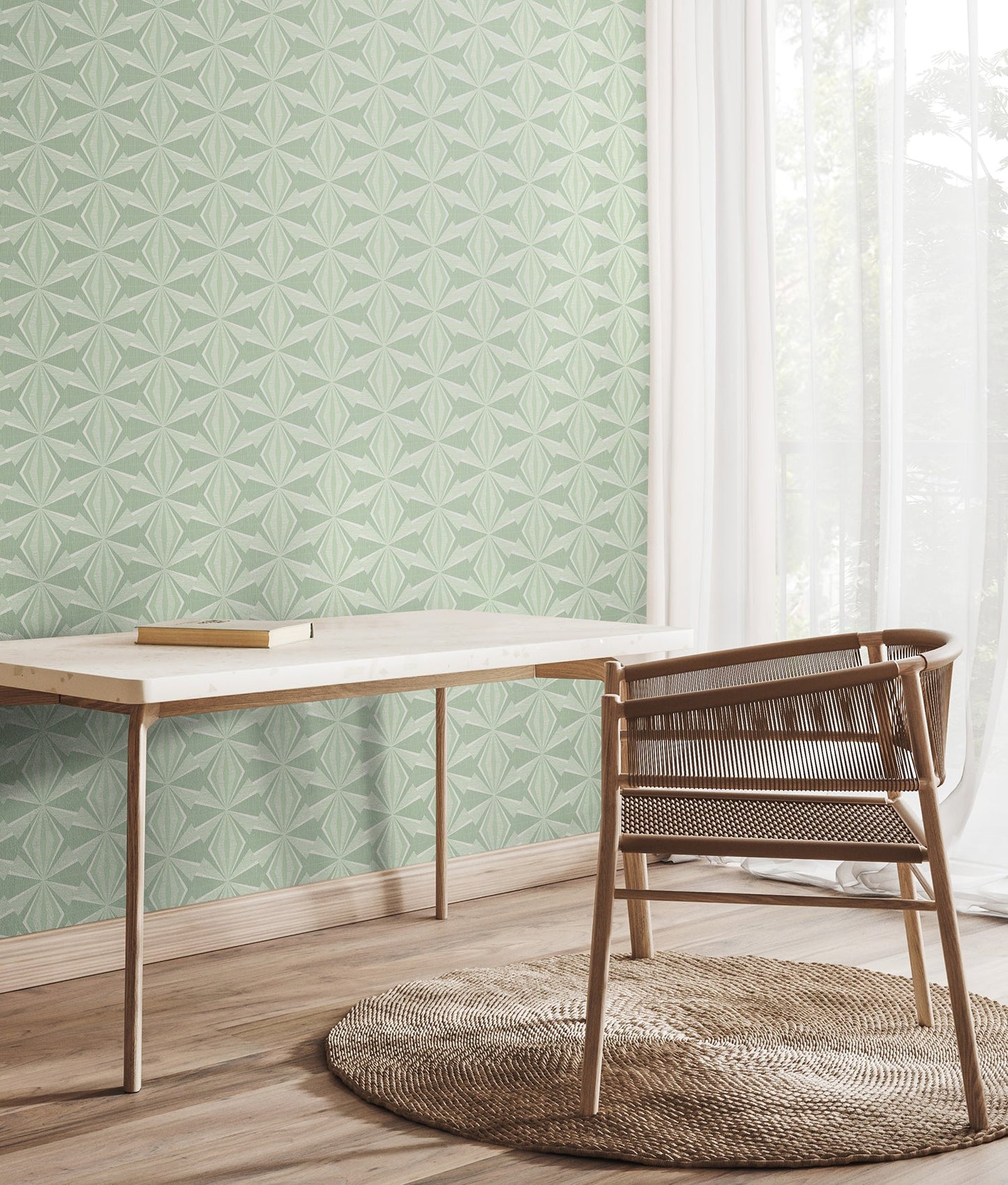 Hoopla Walls Sunray Diamond Mint Green