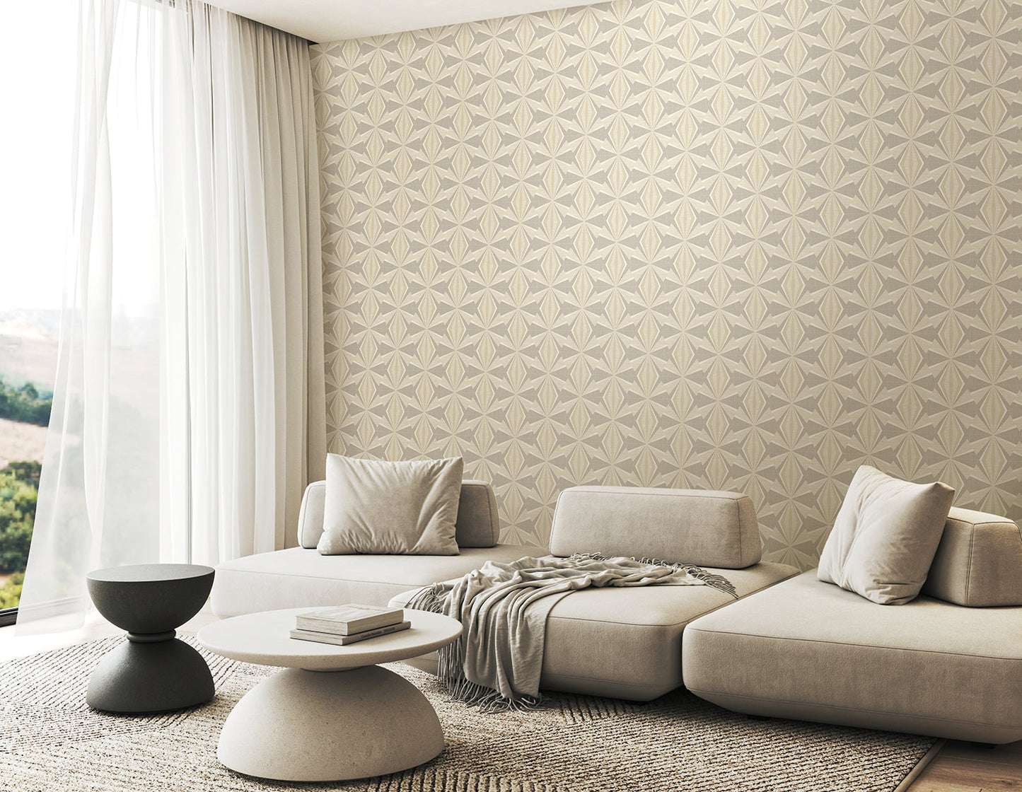 Hoopla Walls Sunray Diamond Warm Grey