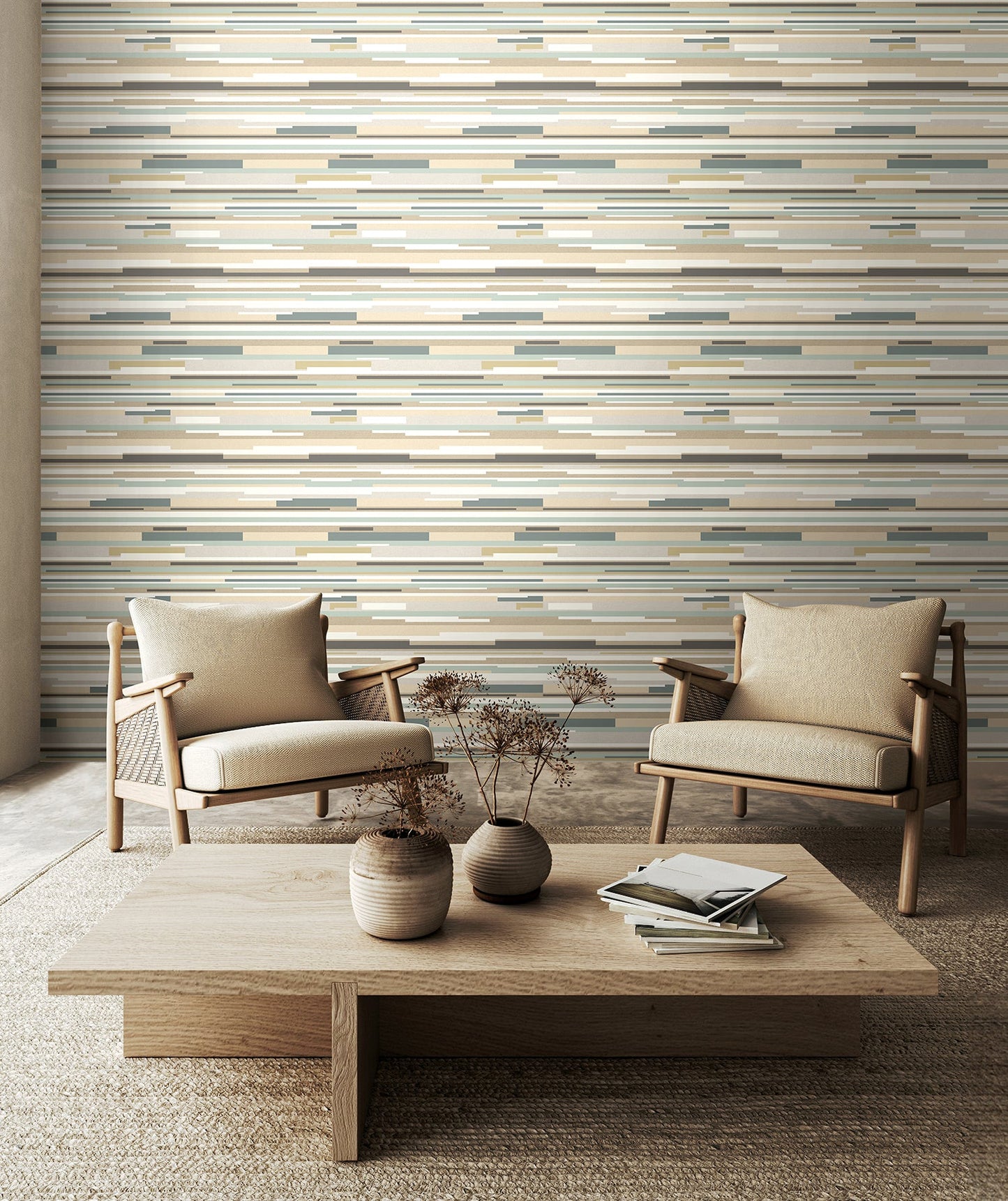 Hoopla Walls Horizontal Stripe Grey