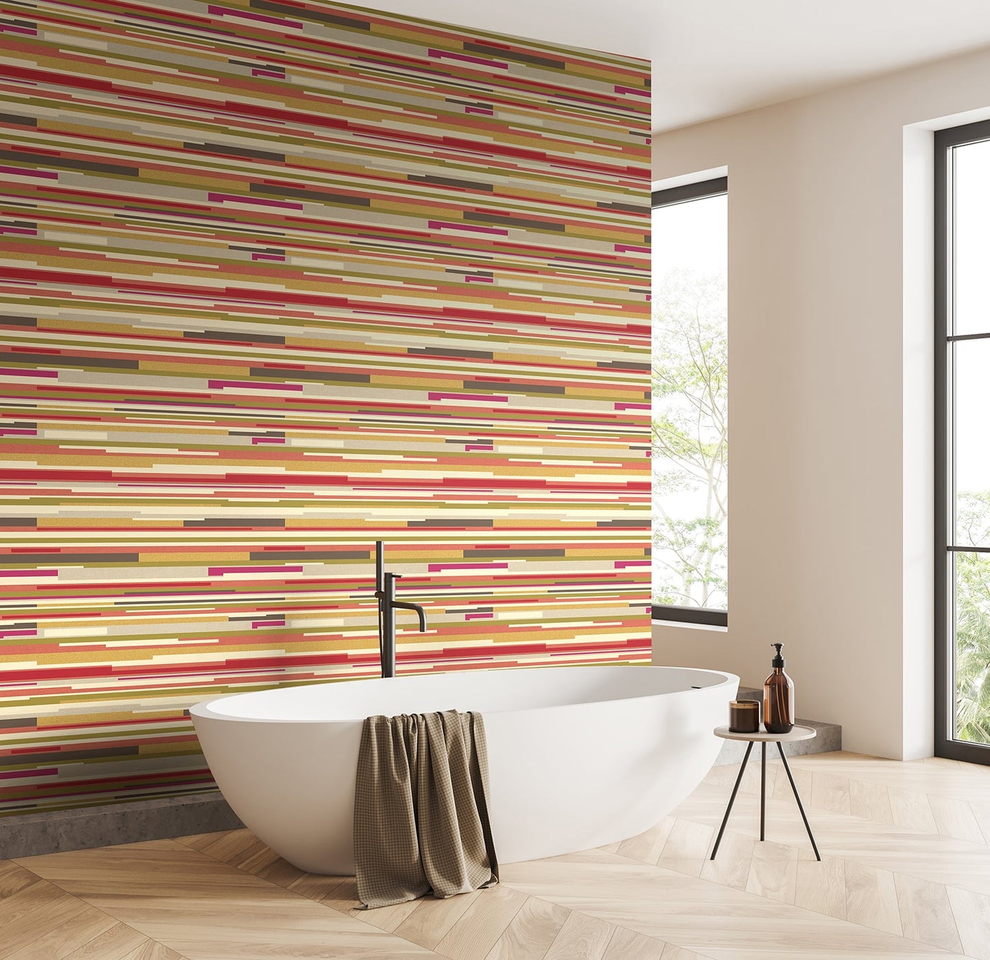 Hoopla Walls Horizontal Stripe Mustard Yellow