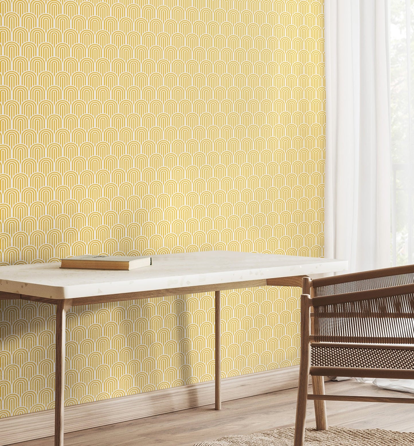 Hoopla Walls Retro Arch Yellow