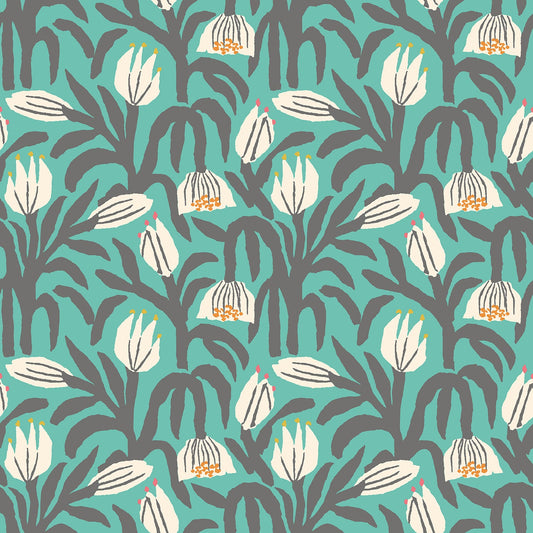 Hoopla Walls Chunky Flower Teal Blue