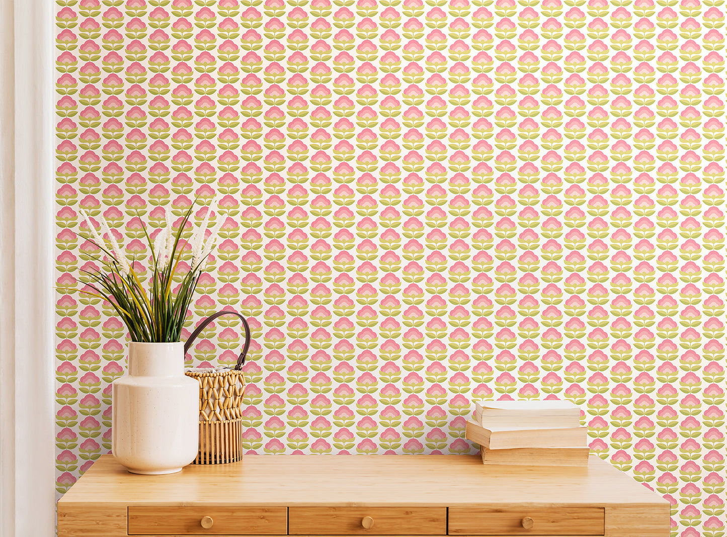 Hoopla Walls Retro Flower Rose Apple