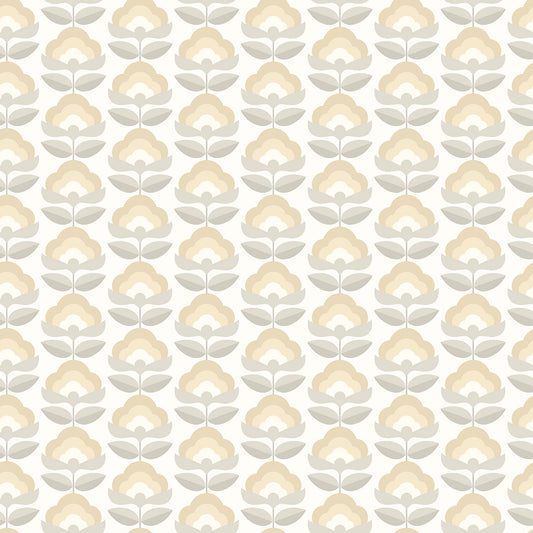 Hoopla Walls Retro Flower Stone Dove