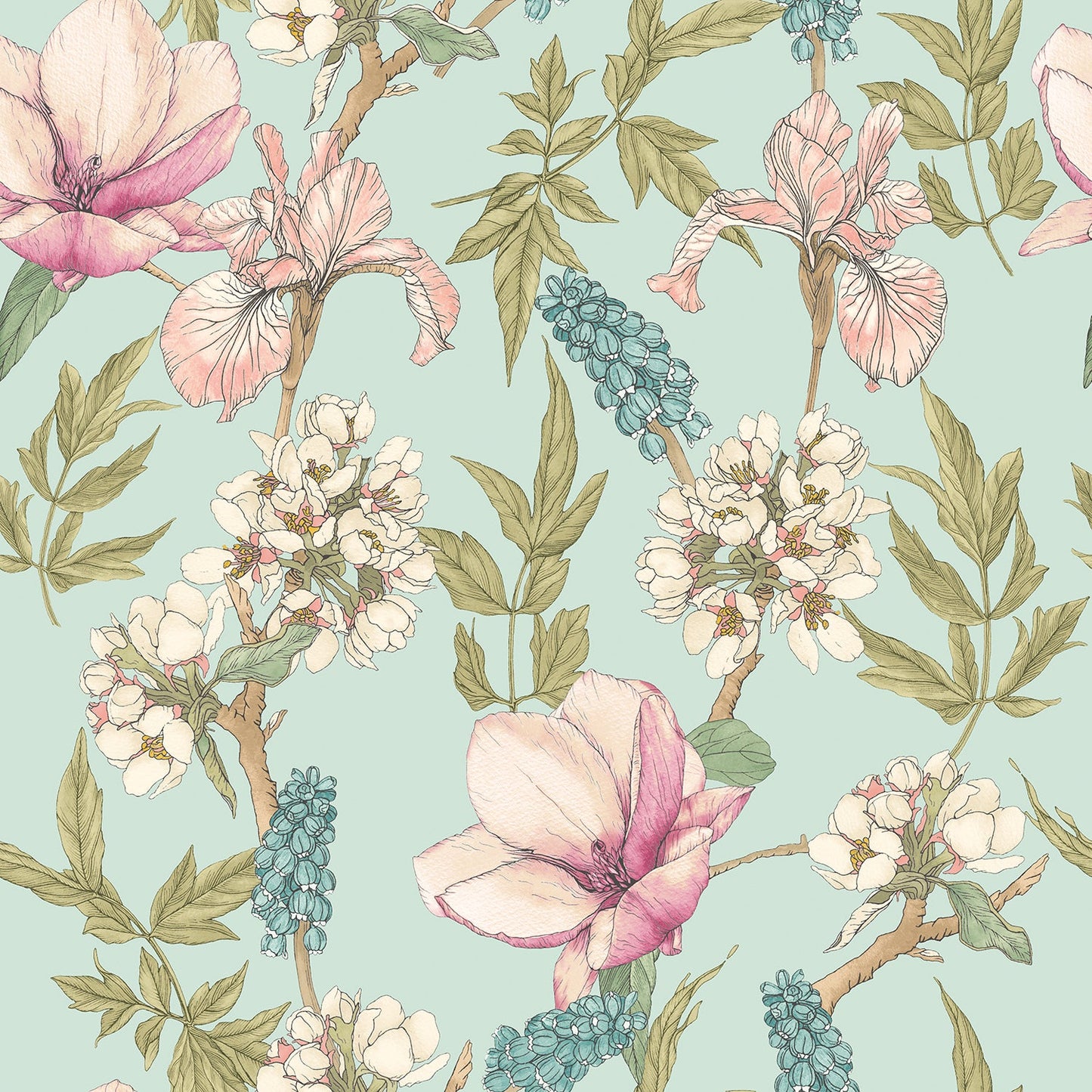 Hoopla Walls Orchid Bloom Duck Egg Blush