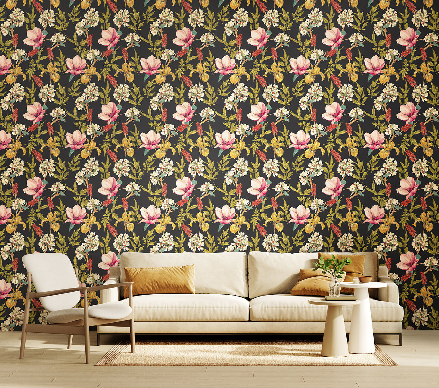 Hoopla Walls Orchid Bloom Ebony Raspberry