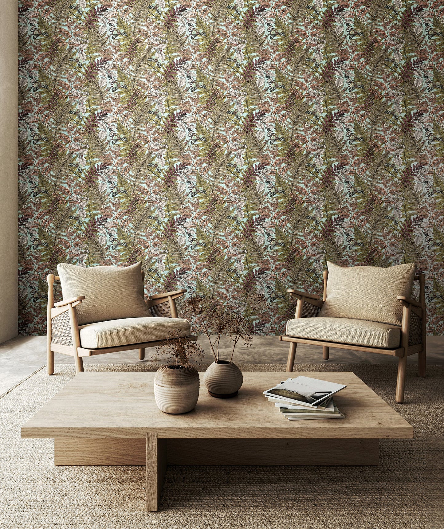 Hoopla Walls Wild Ferns Rosehip