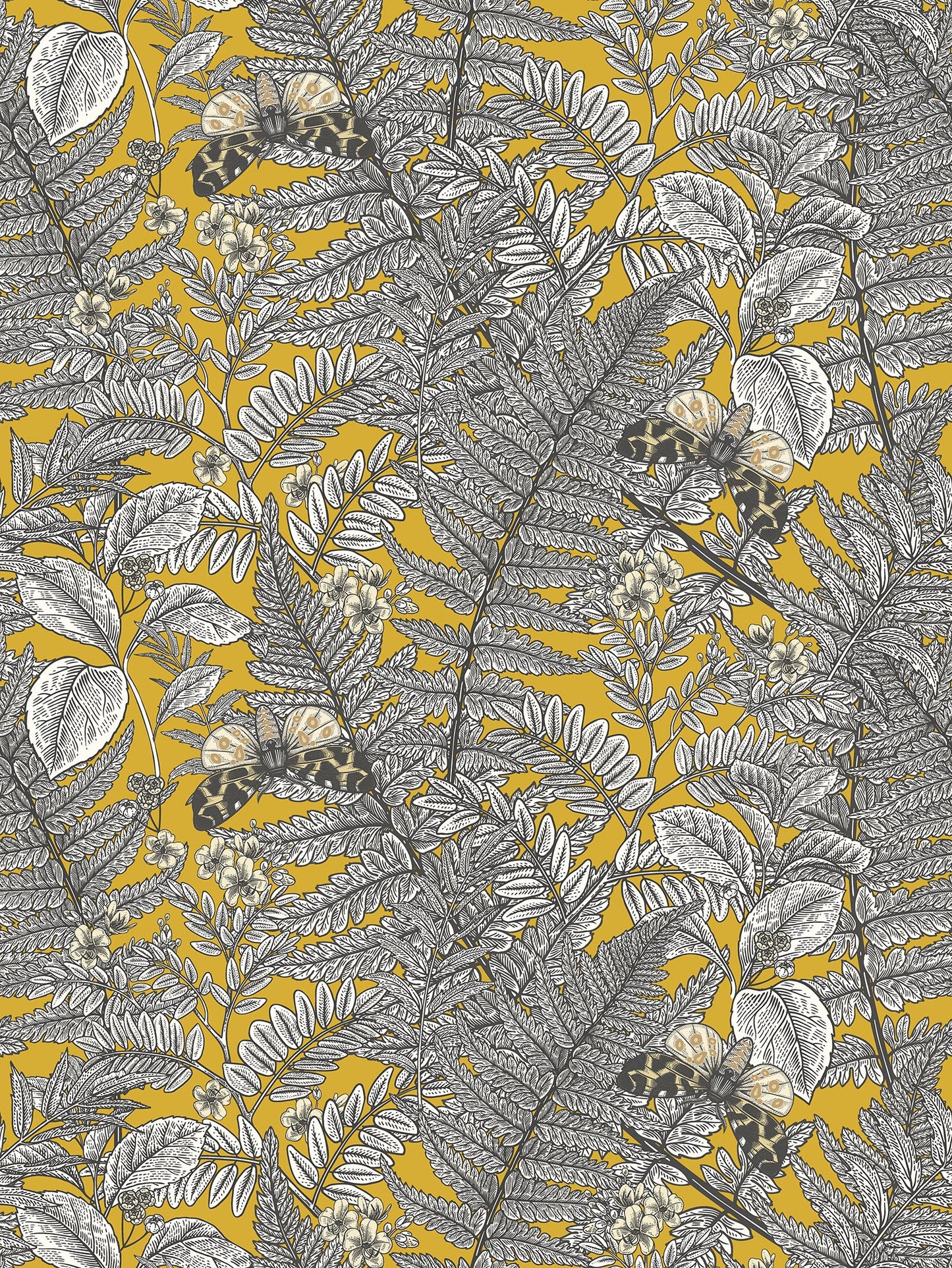 Hoopla Walls Wild Ferns Mustard