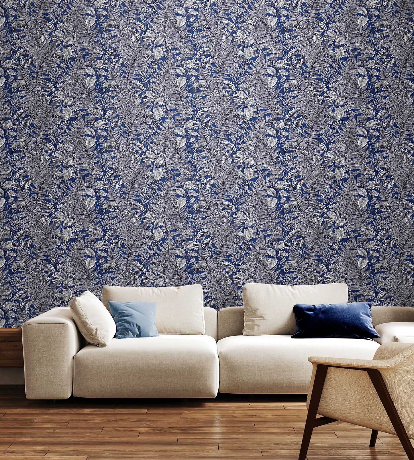 Hoopla Walls Wild Ferns Indigo