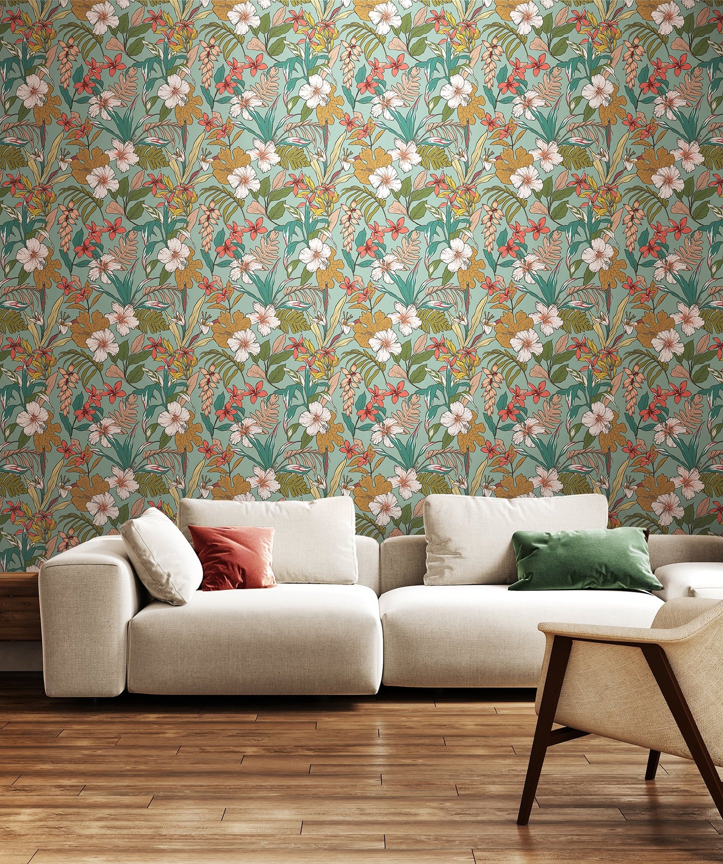 Hoopla Walls Oasis Coral Teal