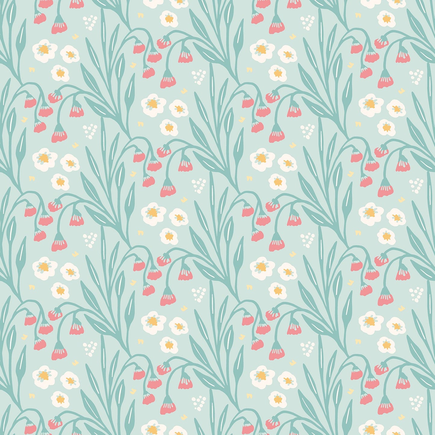 Hoopla Walls Meadow Stripe Seafoam Coral