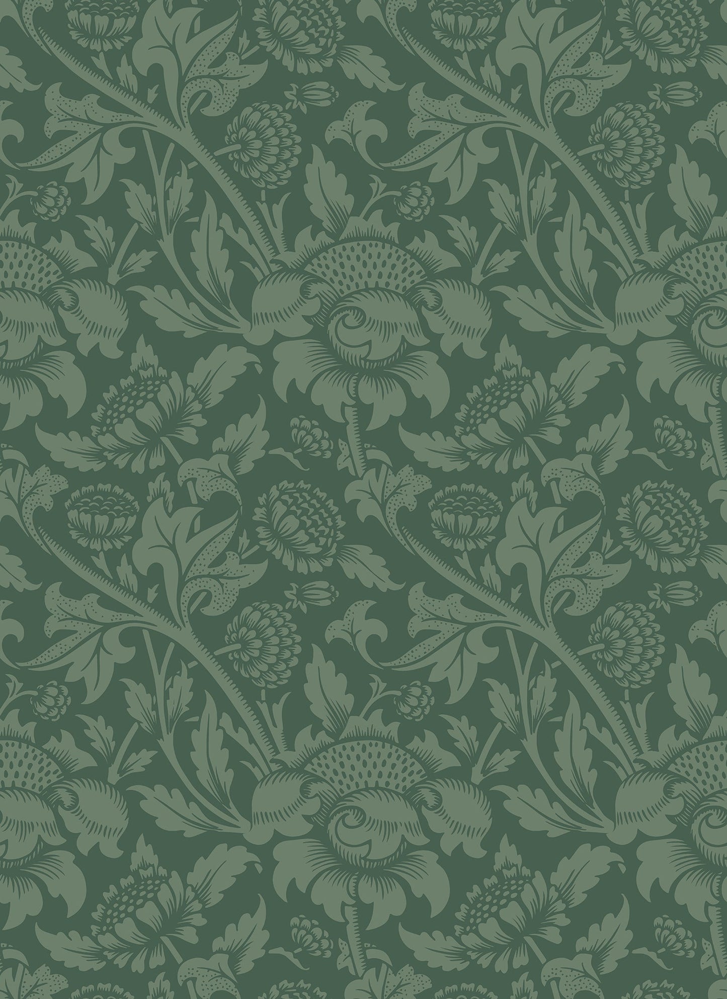 Hoopla Walls Damask Trail Forest Green