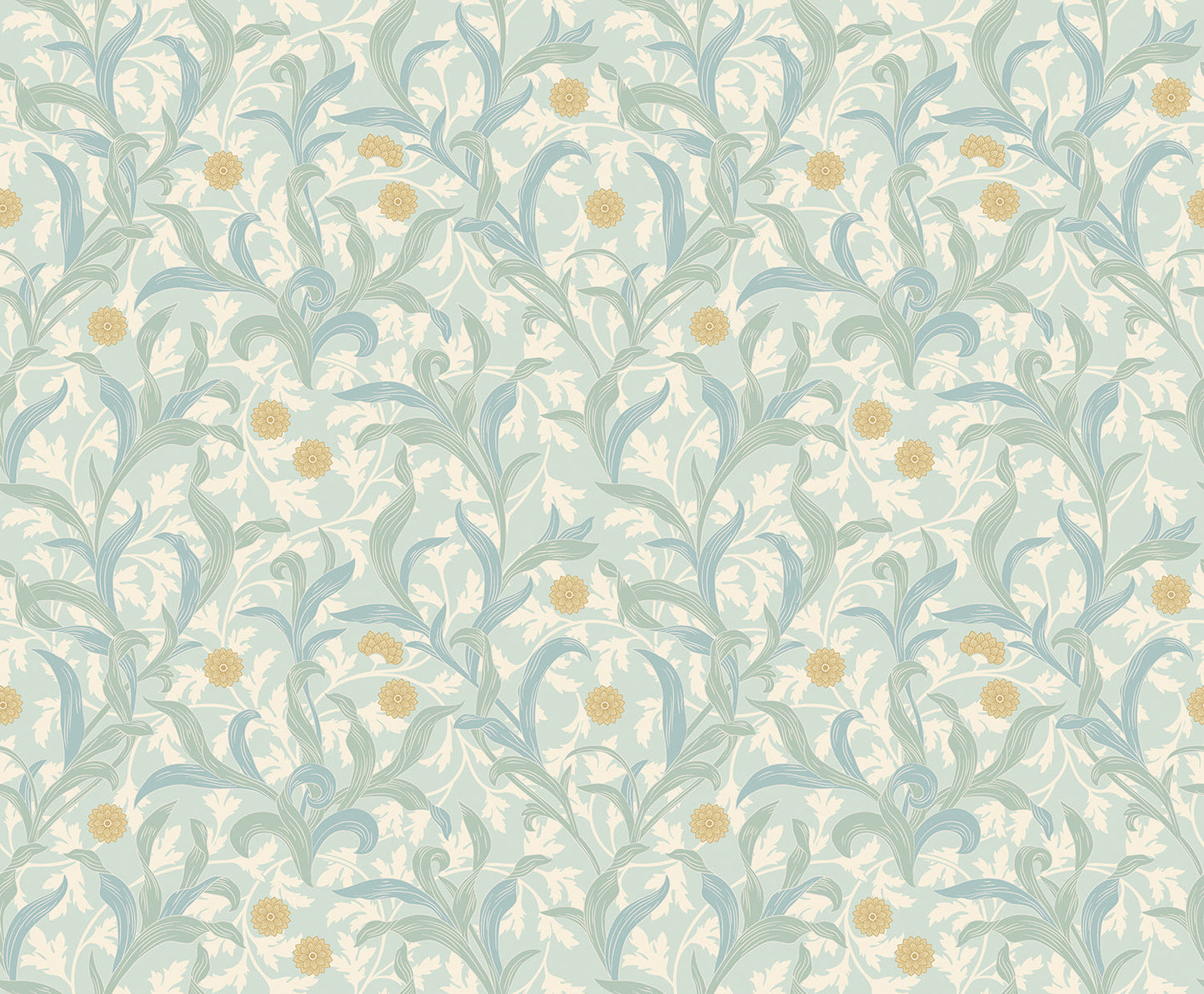 Hoopla Walls Floral Trail Duck Egg Blue
