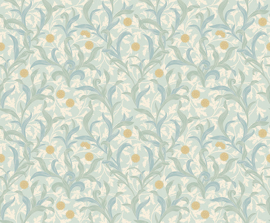 Hoopla Walls Floral Trail Duck Egg Blue
