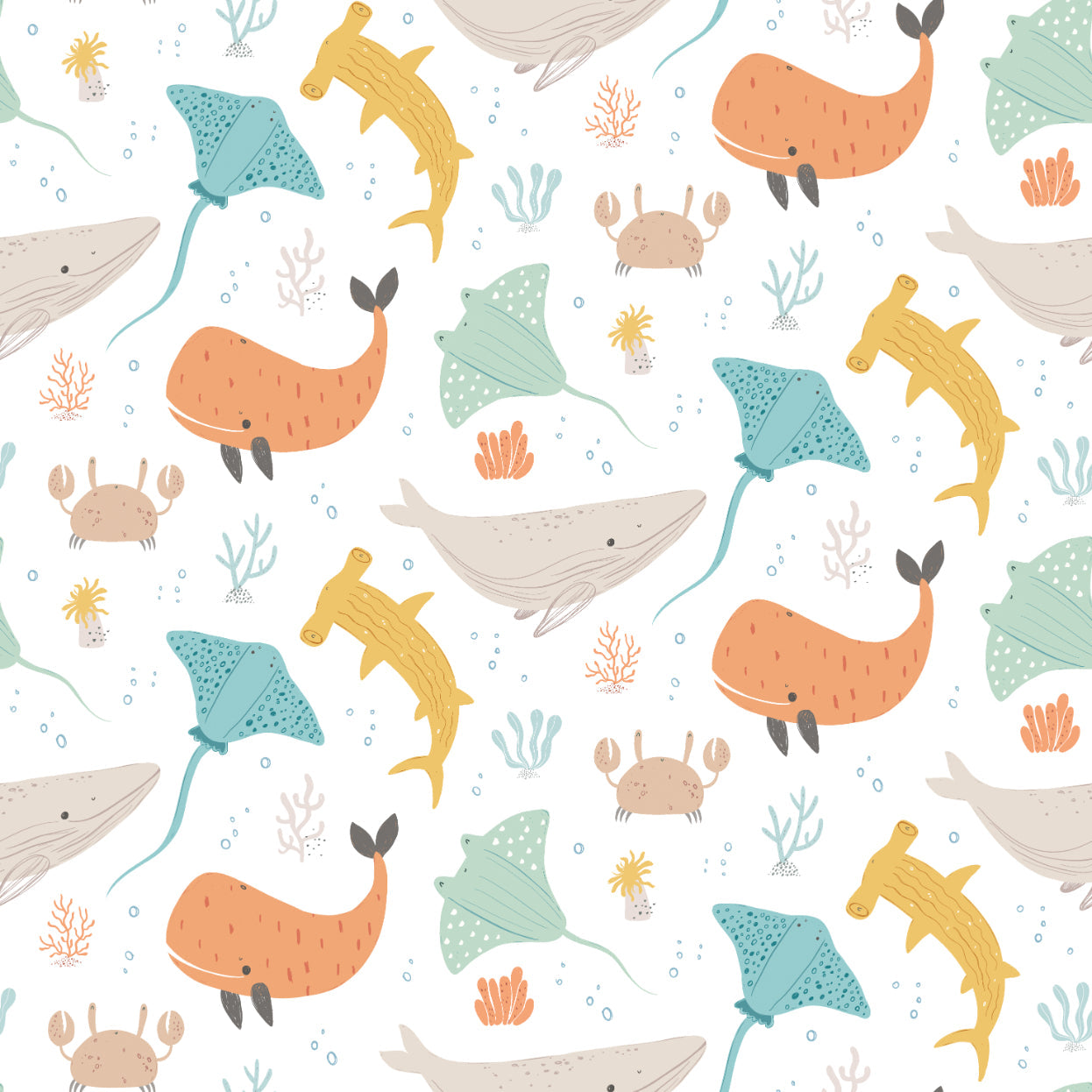 Hoopla Walls Ocean Adventure Seafoam Spice