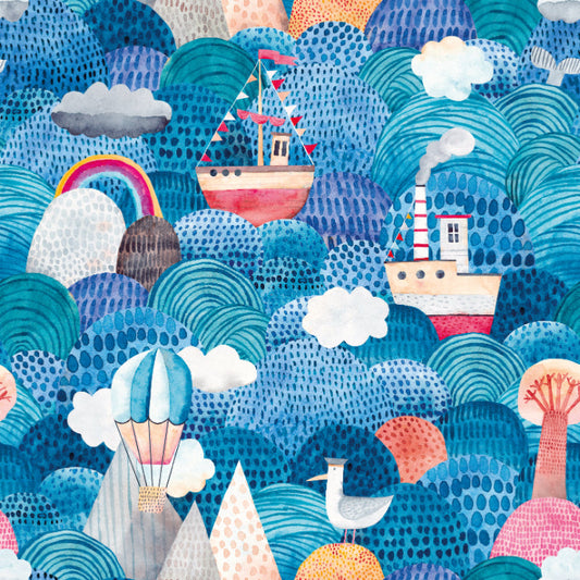 Hoopla Walls Ships Ahoy Ocean Mix