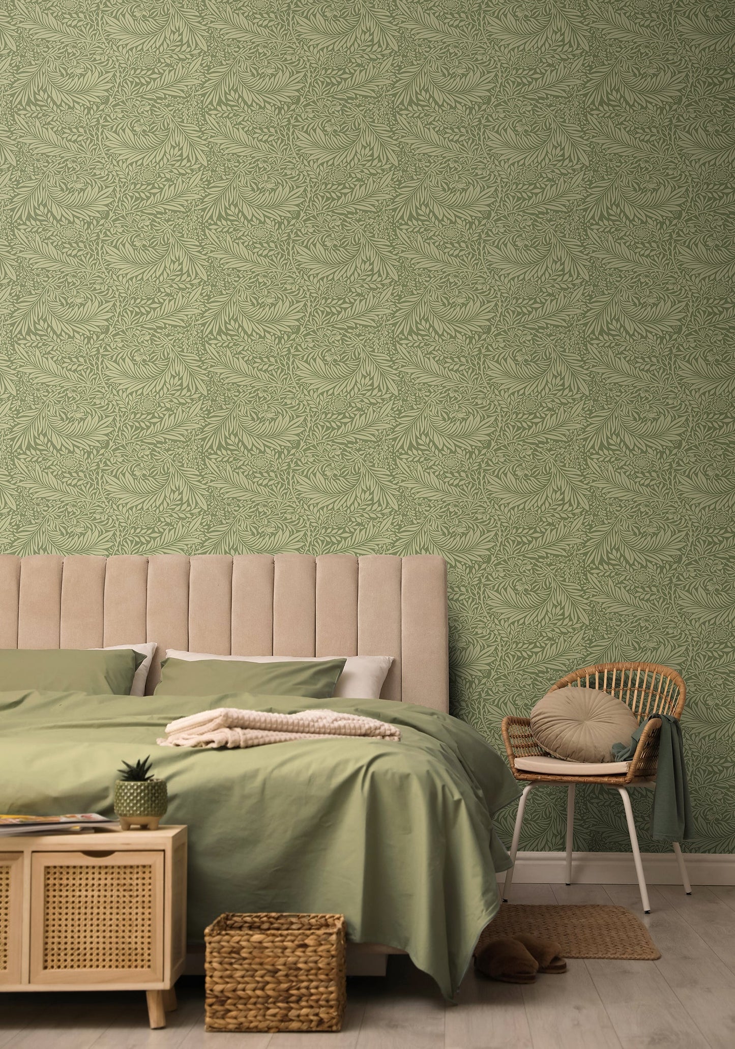 Hoopla Walls Leaf Vine Olivine