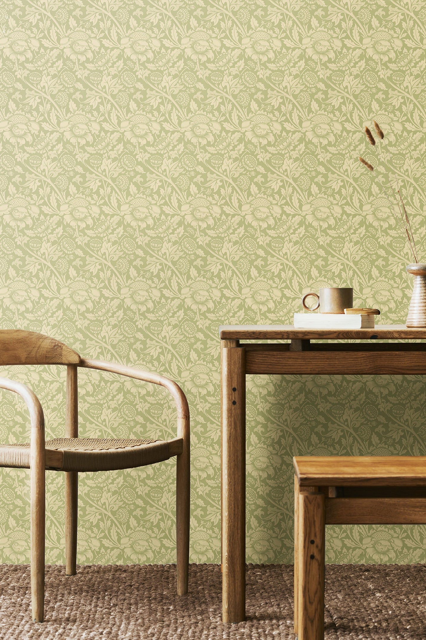 Hoopla Walls Damask Trail Bamboo