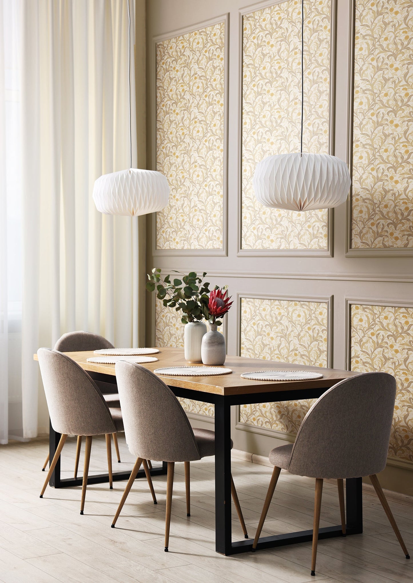 Hoopla Walls Floral Trail Stone