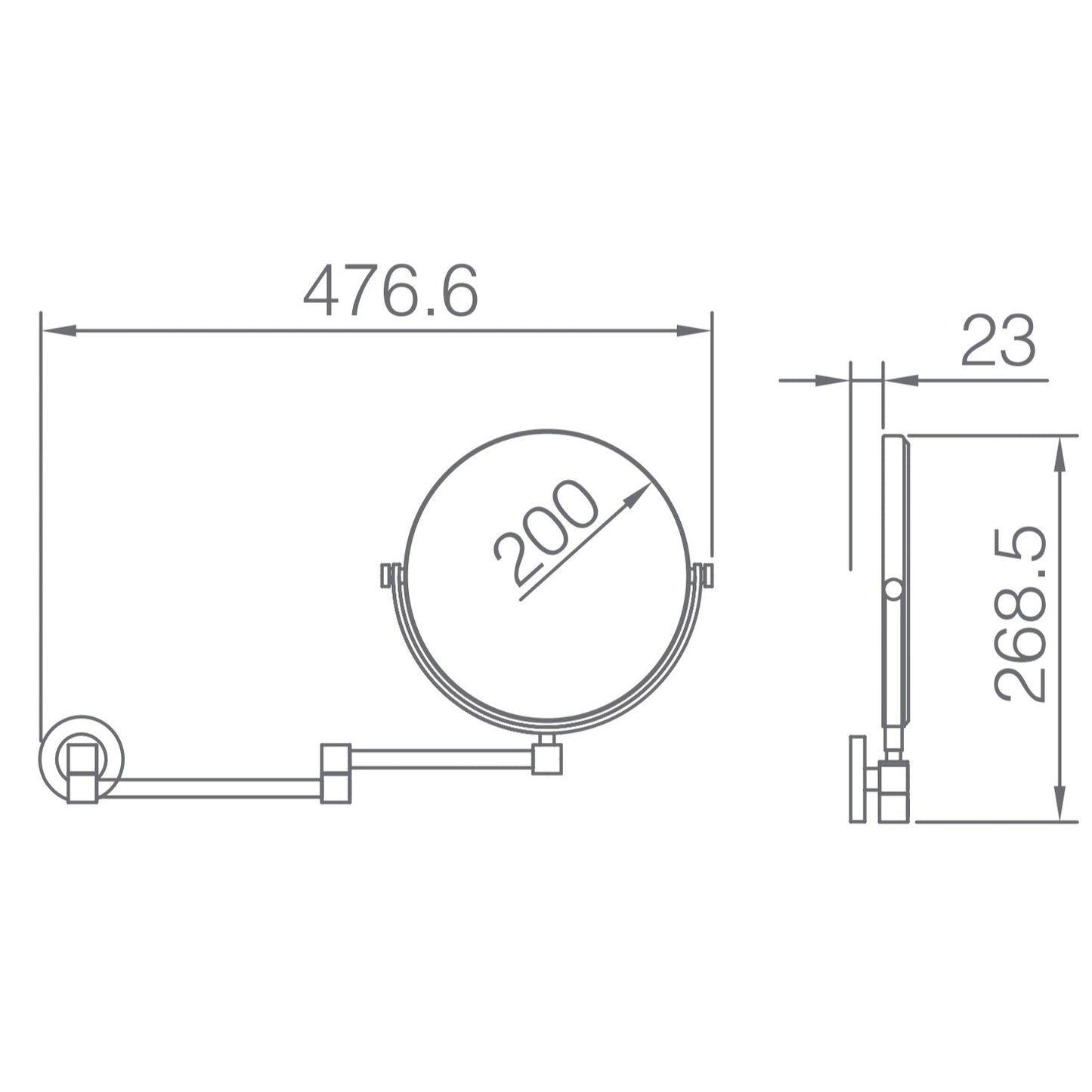 Origins Living Hutton Reversible 5 X Magnifying Wall Mirror Matt Black