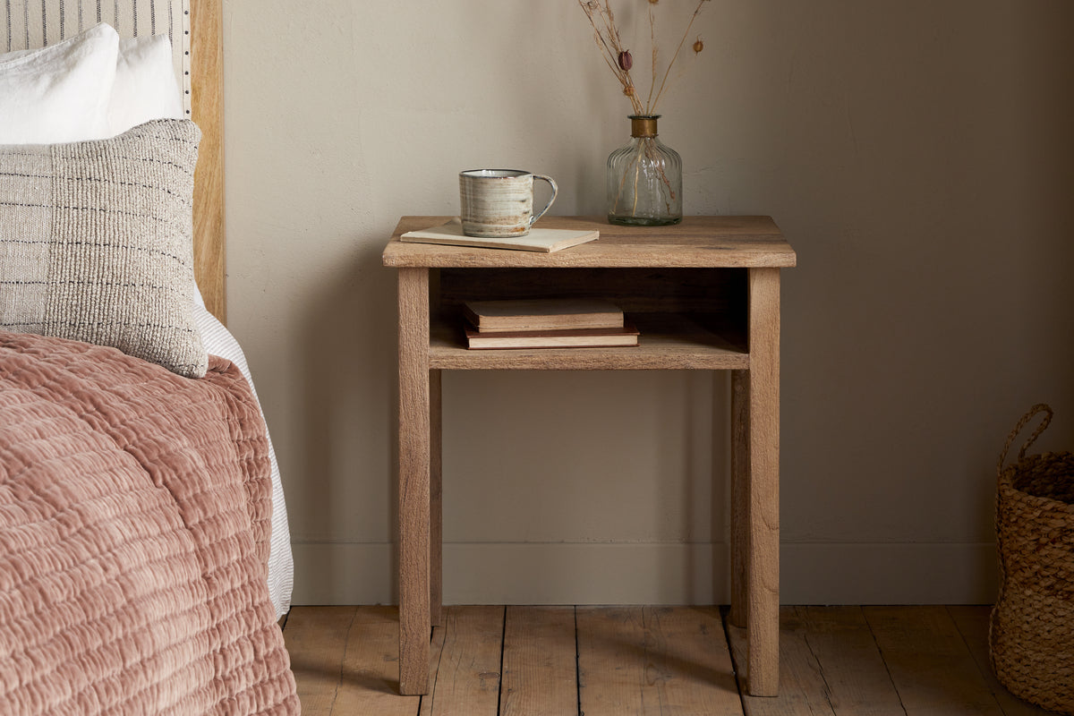 Nkuku Iya Reclaimed Wood Bedside Table Natural