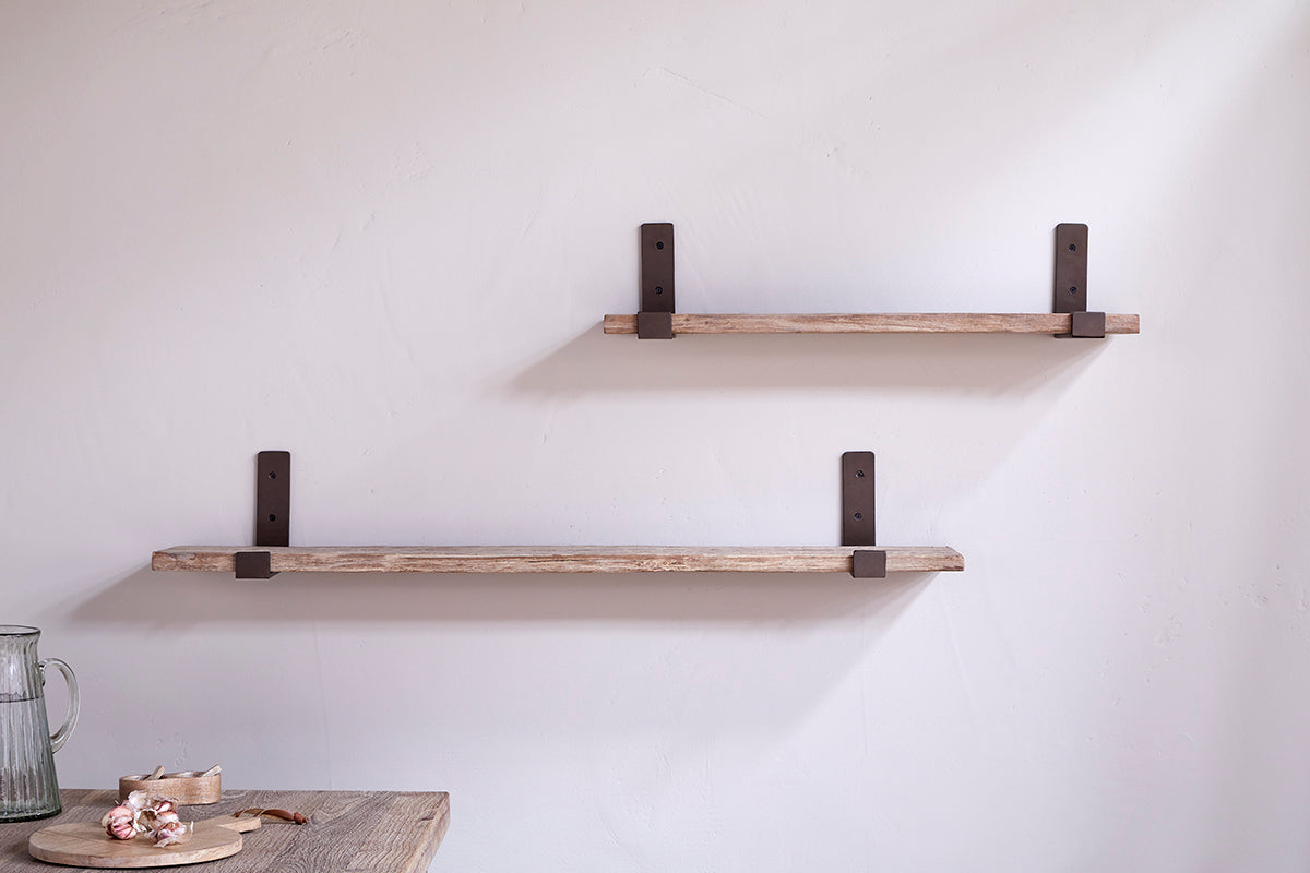 Nkuku Ibo Reclaimed Wood & Iron Shelf Natural